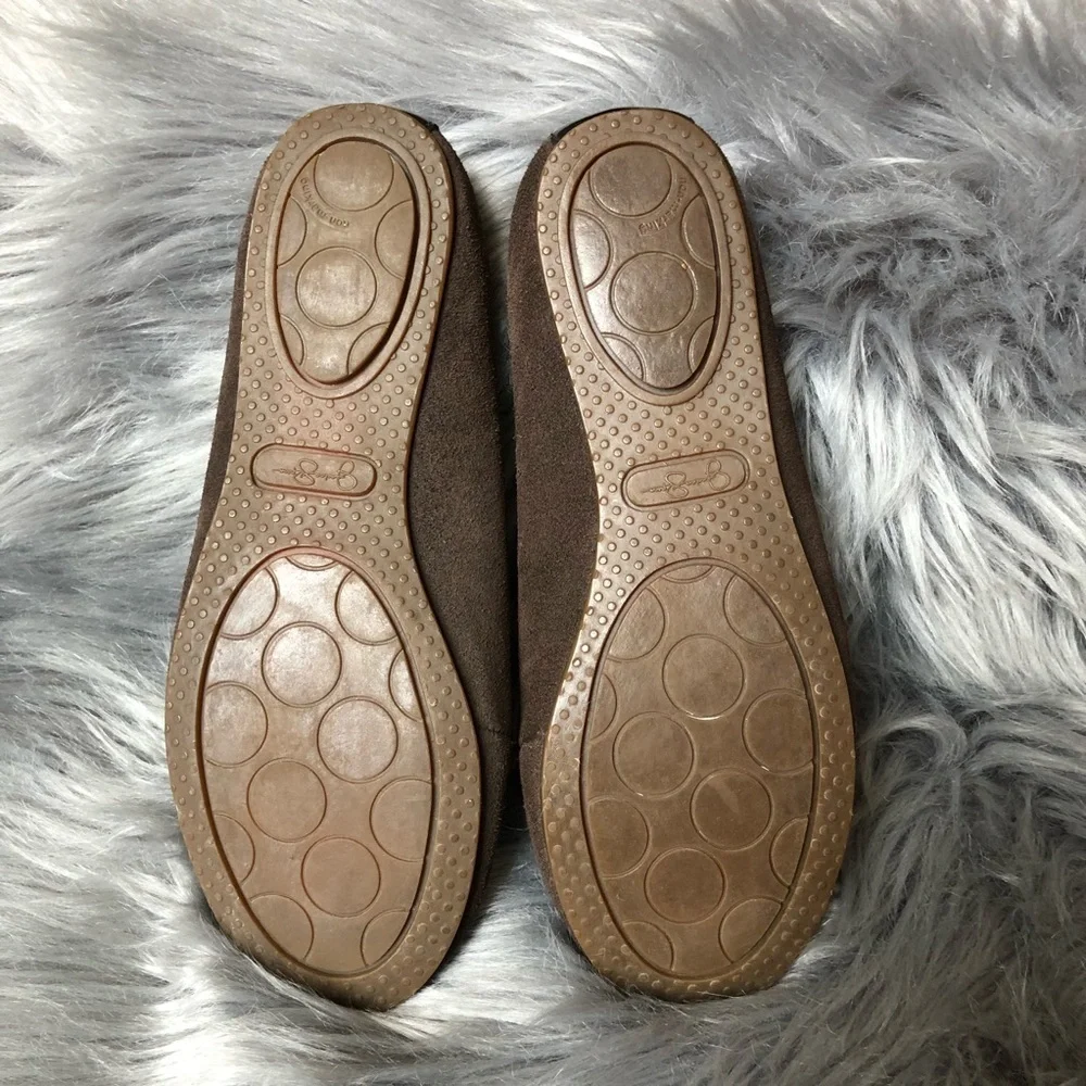 Jessica Simpson Kids Suede Loafer w Buckle in Brown & Bronze. Size 5